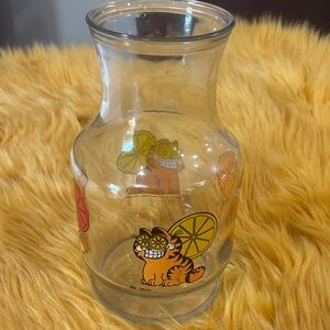 Source Unknown Cartoon Cat Glass Pitcher with Citrus Design